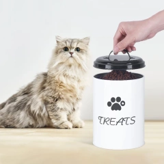 New Arrival Galvanized Iron Farmer House Style  Dog Treat Jar Pets Treat Canister Set