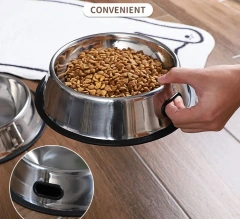 Factory Direct Stainless Steel Dog Bowl Open Hole Stainless Steel Pet Feeder  Stainless Steel Dog  Food Bowl