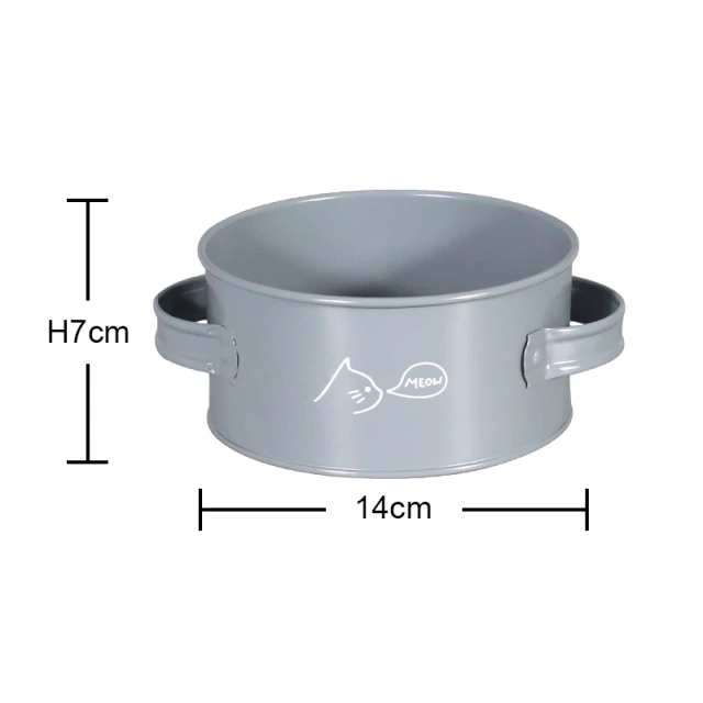Hot Sale Black Cat Bowl Metal Double Handle Food Storage Pet Bowls Pet Food Container