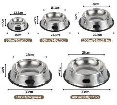 Factory Direct Stainless Steel Dog Bowl Open Hole Stainless Steel Pet Feeder  Stainless Steel Dog  Food Bowl
