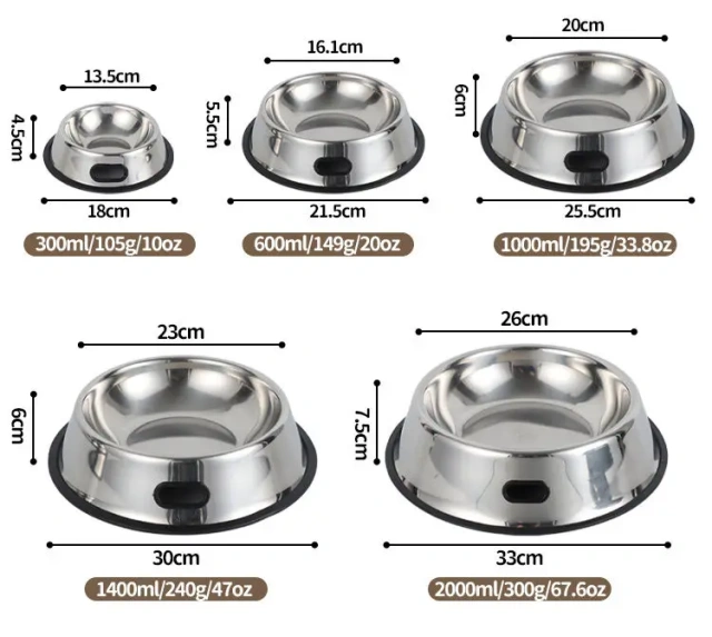 Factory Direct Stainless Steel Dog Bowl Open Hole Stainless Steel Pet Feeder  Stainless Steel Dog  Food Bowl