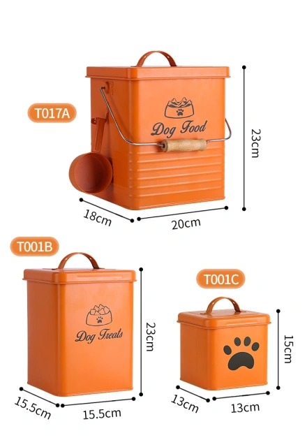 Factory Direct Sale Metal  3 Pieces Airtight Pet  Food Storage Container Set  for Dog Food Dog Accessories Dog Toy
