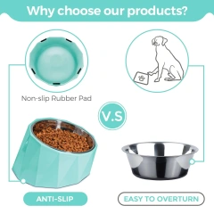 2023 New Smart Stainless Steel Pet Feeder Dog Pet Bowls Food Feeder With Rubber Base