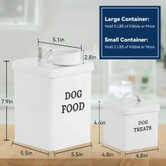 Factory Stock   Airtight Food Storage Container Set  Metal Dog Food and Dog Treat Storage Container Sets