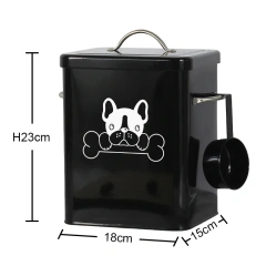 New Arrival Durable Metal Pet Food Storage Tin with Lid for Dog Food and Dog Treats