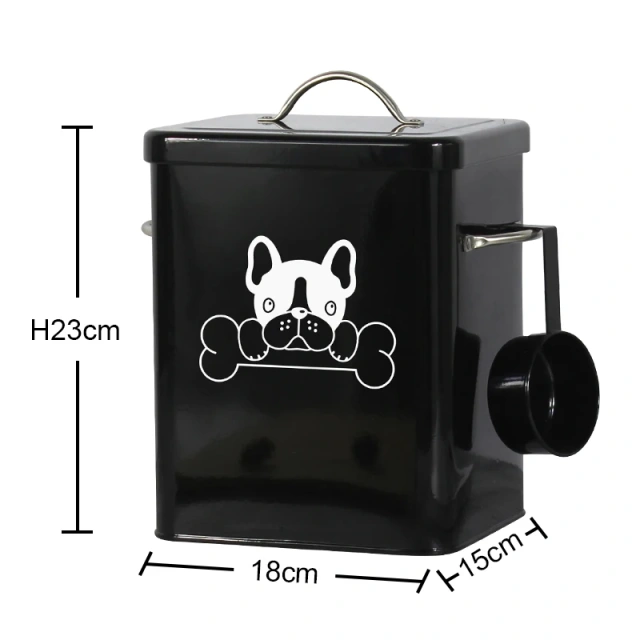 New Arrival Durable Metal Pet Food Storage Tin with Lid for Dog Food and Dog Treats