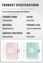 27 L Capacity Durable and Anti-rust Large Pet Food Storage Container for Dog and Cat