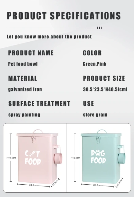 27 L Capacity Durable and Anti-rust Large Pet Food Storage Container for Dog and Cat