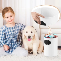 Galvanized Iron Farmer House Style with Sealed Wooden Lid and DIY Sticker  Dog Treat Jar  Canister Set