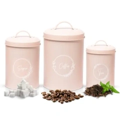 Wholesale Customize Luxury Easy Open Bamboo Lid Metal White Dog and Cat Treat Container