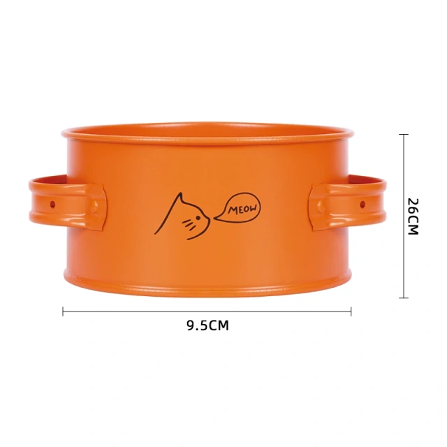 Hot Sale Black Cat Bowl Metal Double Handle Food Storage Pet Bowls Pet Food Container