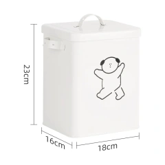 密封宠物食品储存桶金属储物盒狗粮容器罐头带勺