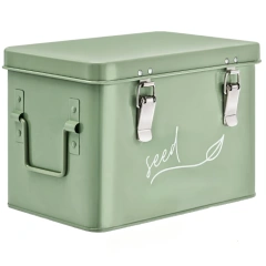 Factory Custom Eco-Friendly Metal Seed Storage Box with Dividers Garden Vegetable Packet Organizer for Household Use