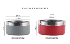 Fashion Dog Feeder Bowls  Double Layers Dog Dish  Rubber Non slip  Dog Bowl