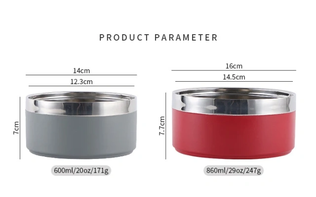 Fashion Dog Feeder Bowls  Double Layers Dog Dish  Rubber Non slip  Dog Bowl