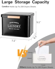 Dryer Sheet Dispenser with Hinged Lid for Laundry Room Organization, Metal Farmhouse Dryer Sheet Container Dryer Sheet Holder