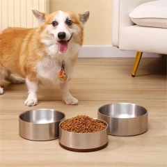 304 Stainless Steel Double Dog Bowl Big Capacity Anti Break Dog Water  Bowl Dog Food Bowl