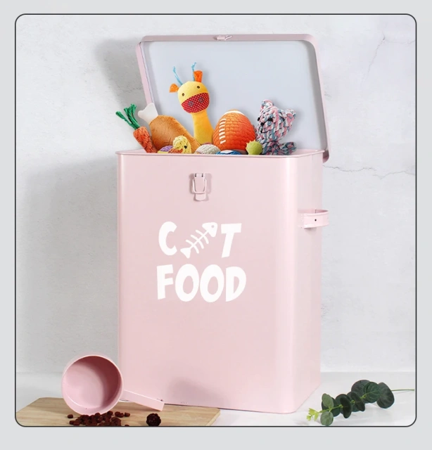 27 L Capacity Durable and Anti-rust Large Pet Food Storage Container for Dog and Cat