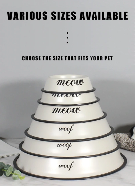 定制猫碗，橡胶防滑，不锈钢材质，可爱宠物食碗套装