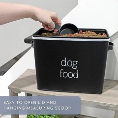 Retro Dog Food Canister Dog Food Storage Container Modern Farmhouse Style Storage Bin for Pet Food Cookie Canister Jar for Dogs