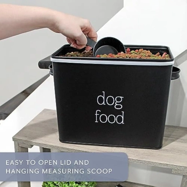 Retro Dog Food Canister Dog Food Storage Container Modern Farmhouse Style Storage Bin for Pet Food Cookie Canister Jar for Dogs