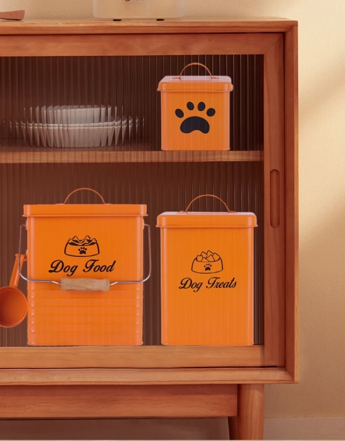 Factory Direct Sale Metal  3 Pieces Airtight Pet  Food Storage Container Set  for Dog Food Dog Accessories Dog Toy