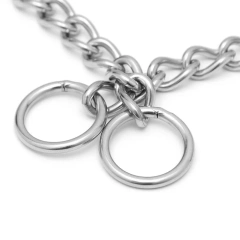 批发不锈钢狗链项圈金毛猎犬链训练狗控制项圈