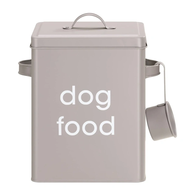 家用金属食品储存容器钢制宠物食品储存罐（适用于狗）