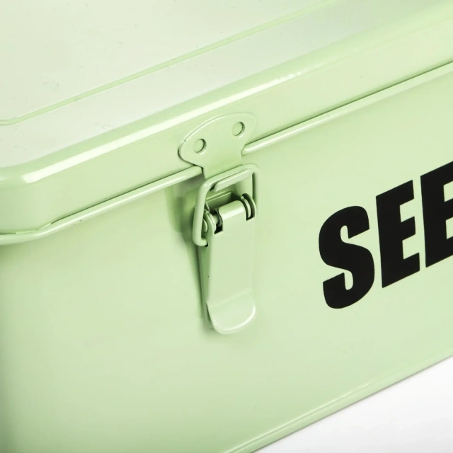 Factory Custom Eco-Friendly Metal Seed Storage Box Garden Vegetable Packet Organizer Seed Box with Handles