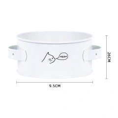 Hot Sale Black Cat Bowl Metal Double Handle Food Storage Pet Bowls Pet Food Container