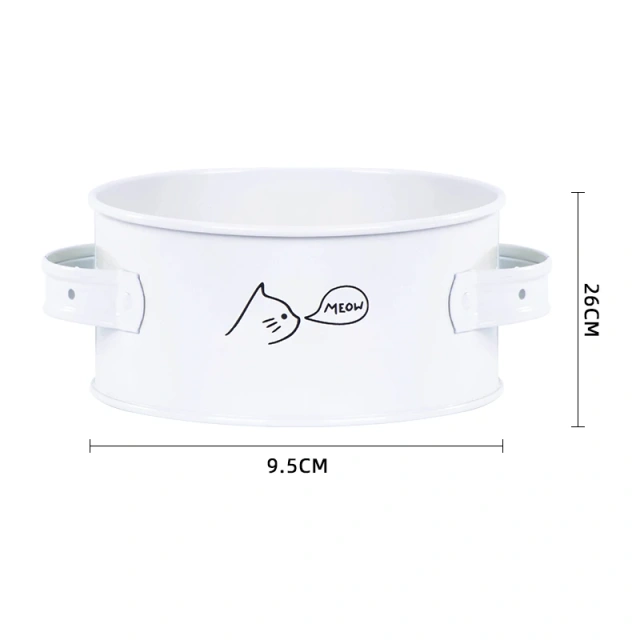 Hot Sale Black Cat Bowl Metal Double Handle Food Storage Pet Bowls Pet Food Container