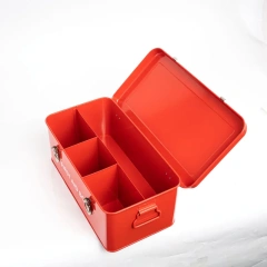 Red Medicine Storage Box Iron Storage Trunks Without Patterns Powder Coated Home Decor Home Storage Living Room Decor