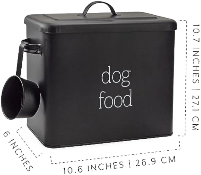 Retro Dog Food Canister Dog Food Storage Container Modern Farmhouse Style Storage Bin for Pet Food Cookie Canister Jar for Dogs