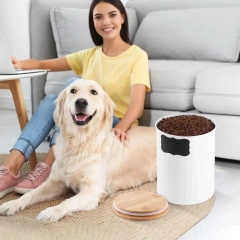 Galvanized Iron Farmer House Style with Sealed Wooden Lid and DIY Sticker  Dog Treat Jar  Canister Set