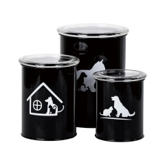 Set of 3  Airtight Kitchen Food Storage Container  Pet Treat Canister  Set with Plastic Lids