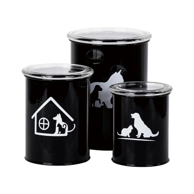 Set of 3  Airtight Kitchen Food Storage Container  Pet Treat Canister  Set with Plastic Lids