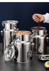 New Arrival  Container with Buckle Dustproof  Moisture-proof  Stainless Steel sealed Pet Food Storage Container