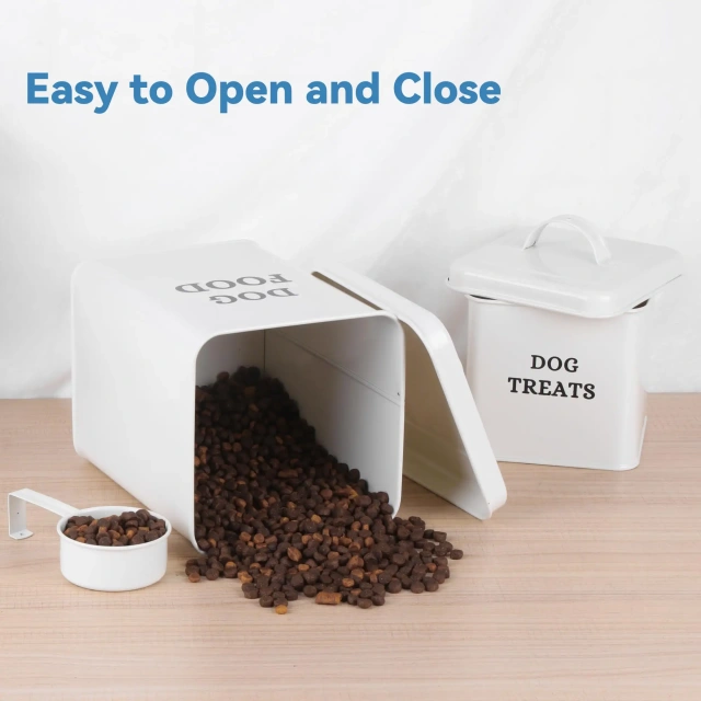 Factory Stock   Airtight Food Storage Container Set  Metal Dog Food and Dog Treat Storage Container Sets