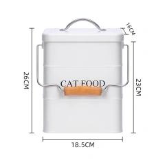 Sealing Pet Food Storage Container with Scoop Grey Cat Food Storage Buckets Sample Fashion Handle Bucket