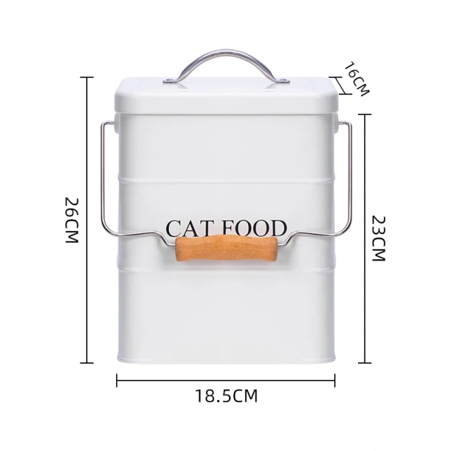 Sealing Pet Food Storage Container with Scoop Grey Cat Food Storage Buckets Sample Fashion Handle Bucket