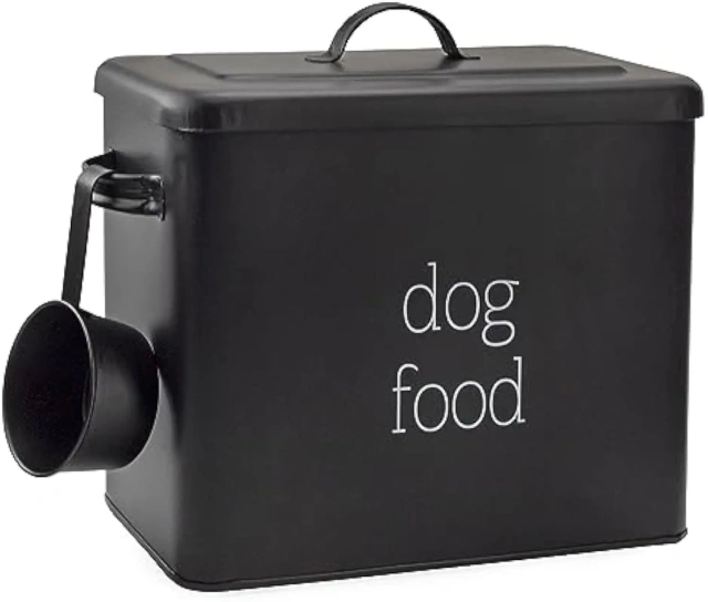 Retro Dog Food Canister Dog Food Storage Container Modern Farmhouse Style Storage Bin for Pet Food Cookie Canister Jar for Dogs