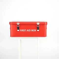 Red Medicine Storage Box Iron Storage Trunks Without Patterns Powder Coated Home Decor Home Storage Living Room Decor