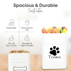 Dog Treat Container Airtight Bamboo Lid 2 Pack Farmhouse Large Treats Jar Dog Treat Jars for Kitchen Counter