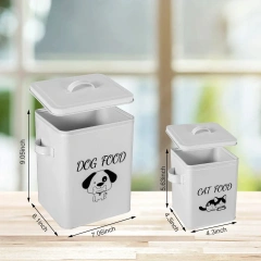 Farmhouse 2 Packs Metal Airtight Dog Treat Container with Handles and Serving Scoop