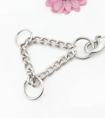 3毫米宽彩色不锈钢三角纽扣狗链不锈钢狗牵引绳玫瑰金狗项圈