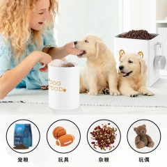 Factory Direct Sale  Set of Three Food Storage Tin Dog Treat Jar with Lid for Pet