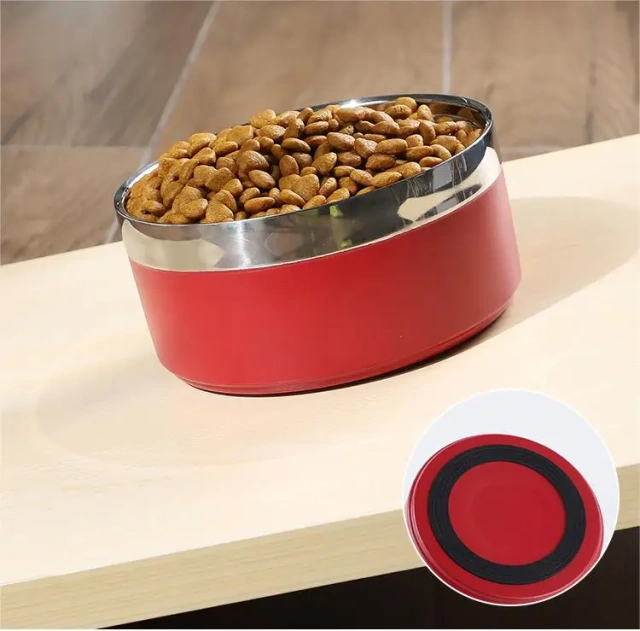 Fashion Dog Feeder Bowls  Double Layers Dog Dish  Rubber Non slip  Dog Bowl