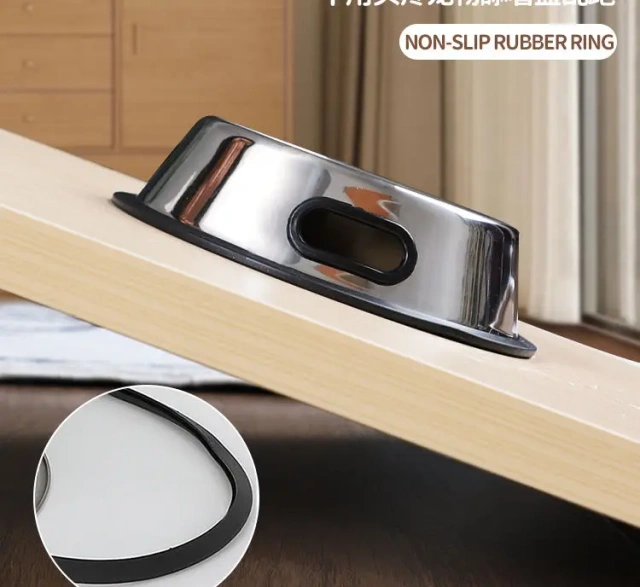 Factory Direct Stainless Steel Dog Bowl Open Hole Stainless Steel Pet Feeder  Stainless Steel Dog  Food Bowl