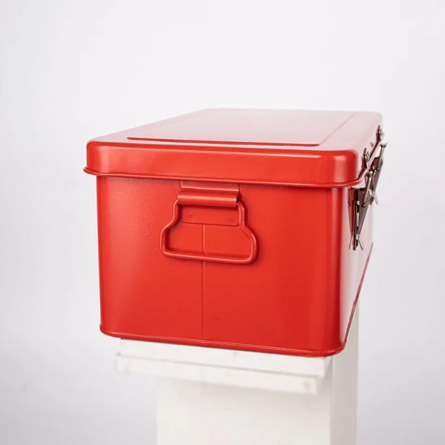 Red Medicine Storage Box Iron Storage Trunks Without Patterns Powder Coated Home Decor Home Storage Living Room Decor