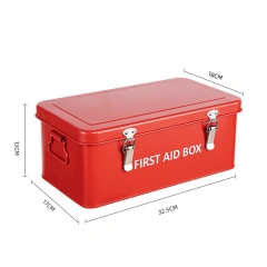 Red Medicine Storage Box Iron Storage Trunks Without Patterns Powder Coated Home Decor Home Storage Living Room Decor